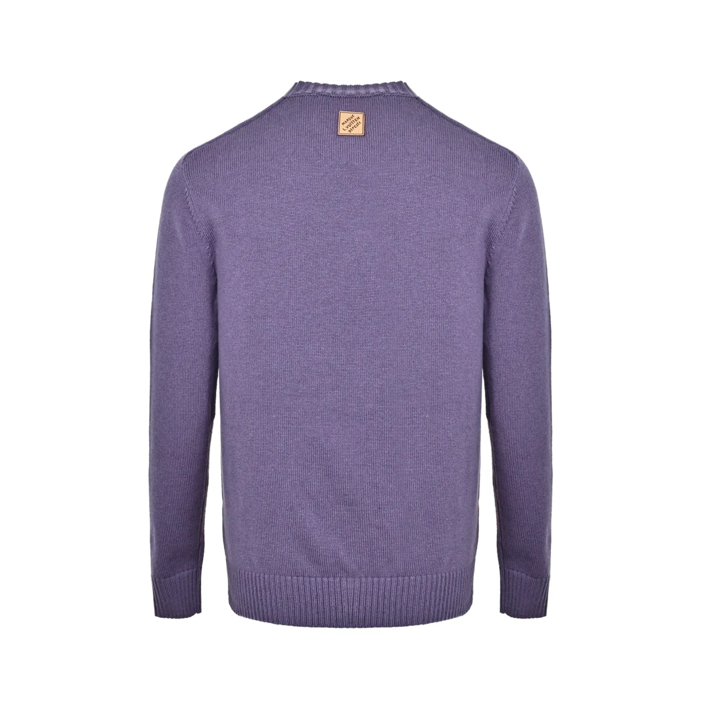 Louis Vuitton/Louis Vuitton solid color back collar leather label knitted sweater